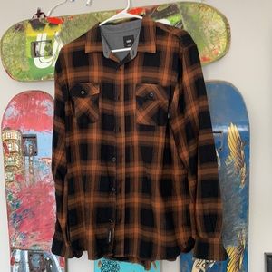 Vans retro black and orange flannel